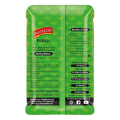 PASTALLIO Pastallio Durum Wheat Semolina Pasta Pure and Healthy to Eat with No Other Additives, Great Source of Energy, Iron and Protein- Fusilli (2Packs of 500g)