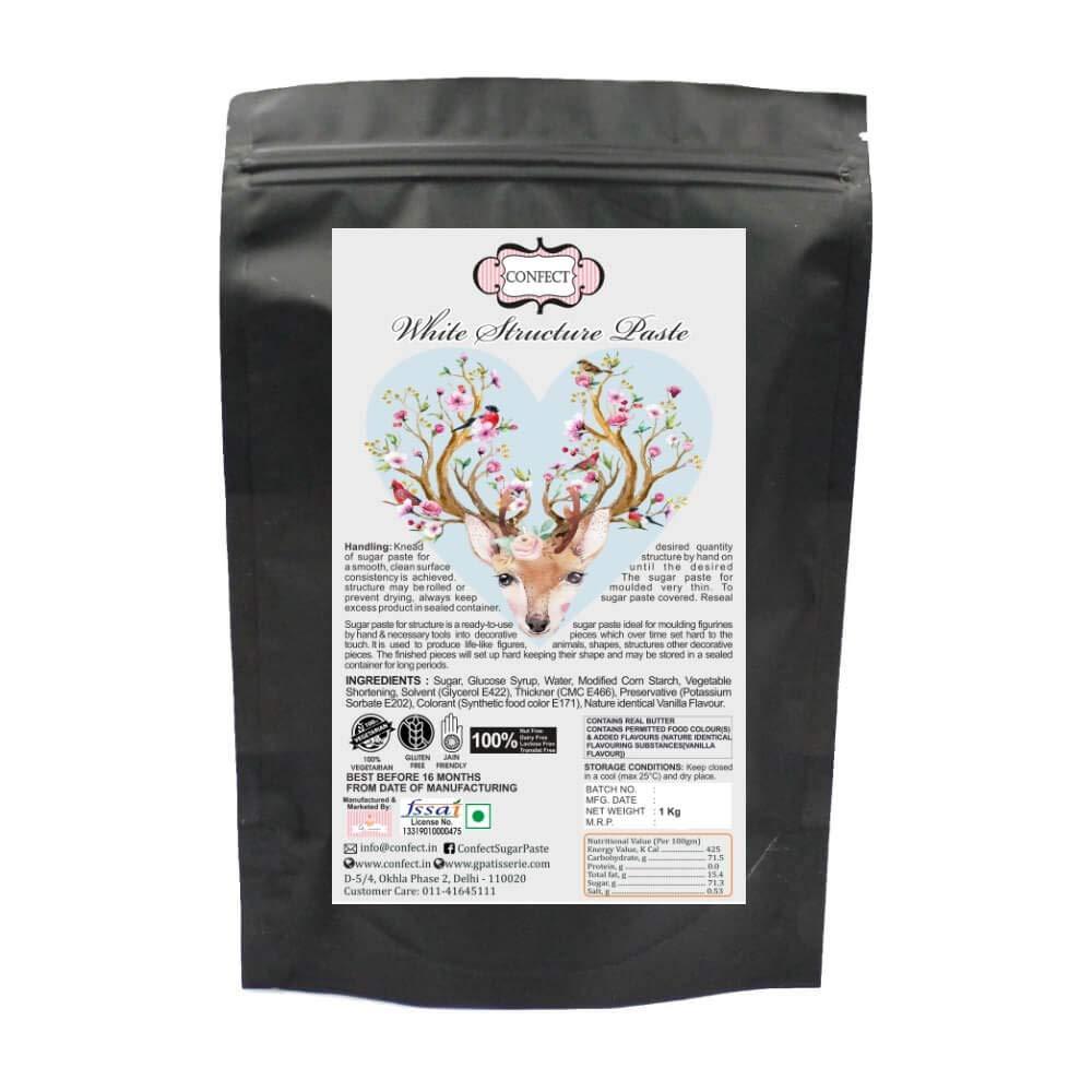 Confect Confect White Sugar Paste | Pastel Edible Sugar Paste | Fondant for Cake Decoration | Edible Fondant Chefs Choice for Cake Decorating - 1 KG