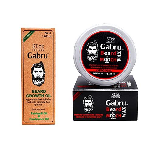 Creations Overseas ST.bir Gabru Beard Oil and Gabru Beard & Mooch Wax - Combo