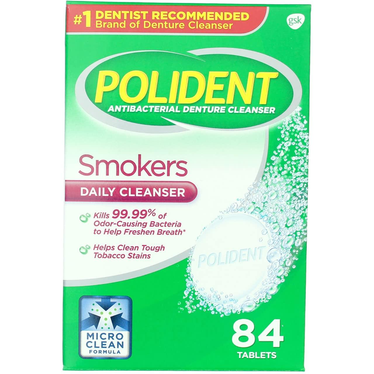 Polident Polident Smokers, Antibacterial Denture Cleanser 84 ea (Pack of 2)