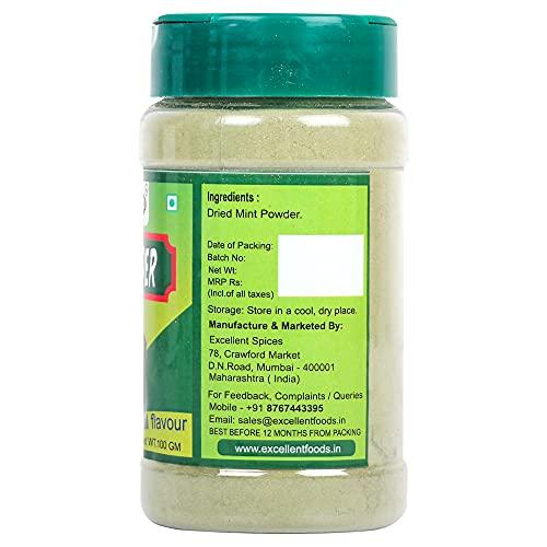 EXCELLENT FOODS EXCELLENT FOODS - Dry Mint Leaves Powder (Pudina) 75g x 2 Pack (150g)