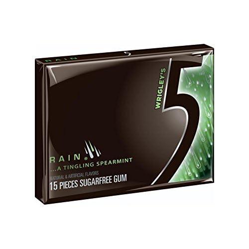 Generic Wrigley\'s 5 Gum Sugar Free Chewing Gum Two Populer Flavours (Peppermint Cobalt Or Spearmint Rain)15 Sticks 40gm (Pack Of 6)