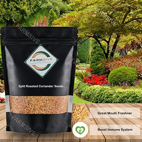 Farmsive Farmsive Roasted Dhana Dal, Roasted and Split Coriander Seed, Mukhwas, Mouth Freshener Dhaniya Dal, 250 g