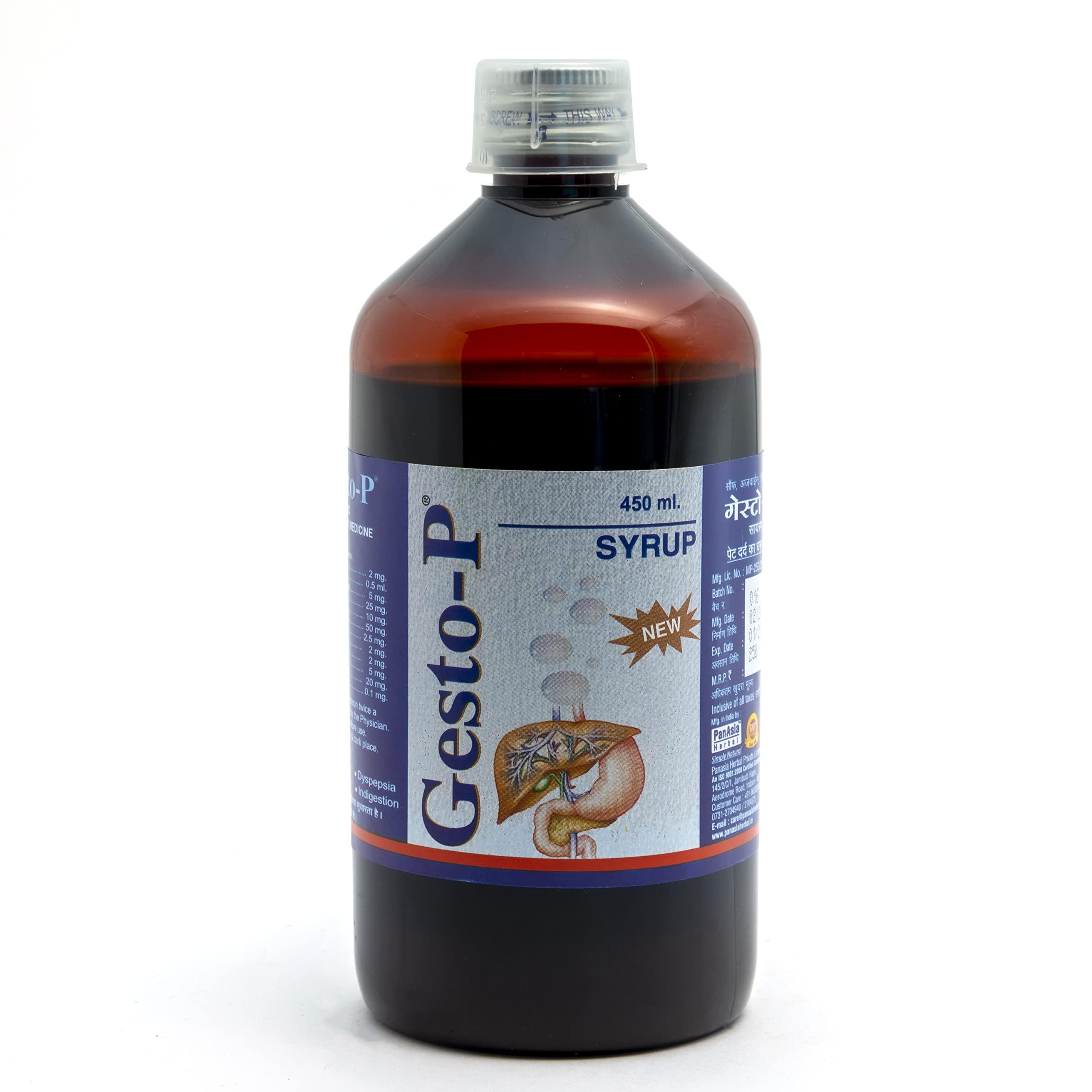 Gesto-P Gesto-P PanAsia Herbal Gesto-P Syrup 450 ml Pack with Ajwain, Triphala & Ashwagansha