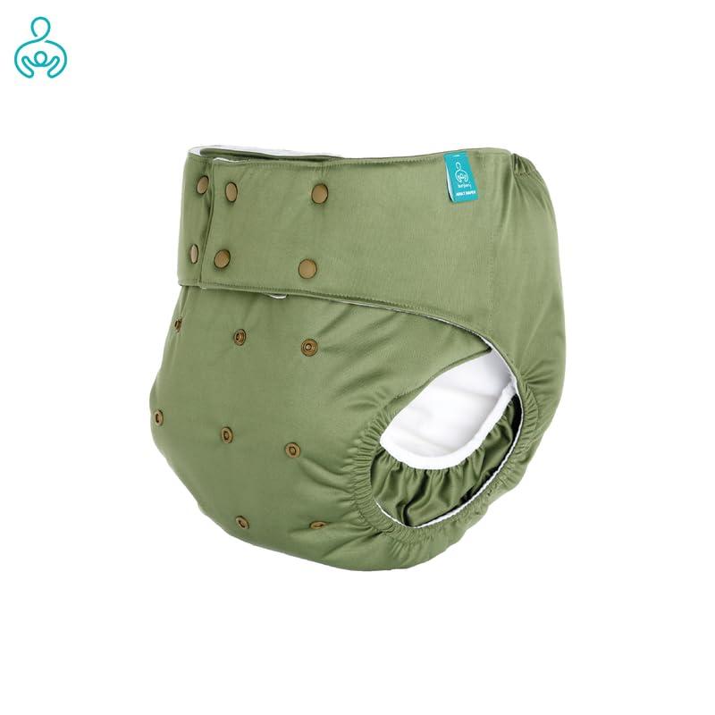 bumberry Bumberry Reusable Cloth Diaper For Adults \"XXL\" (Waist Size 42-50 inch) Senior Washable for Older Men & Women with 1 Wet Free Four Layer Inserts for Day & Night Incontinence & Bedwetting, (Midnight Blue)