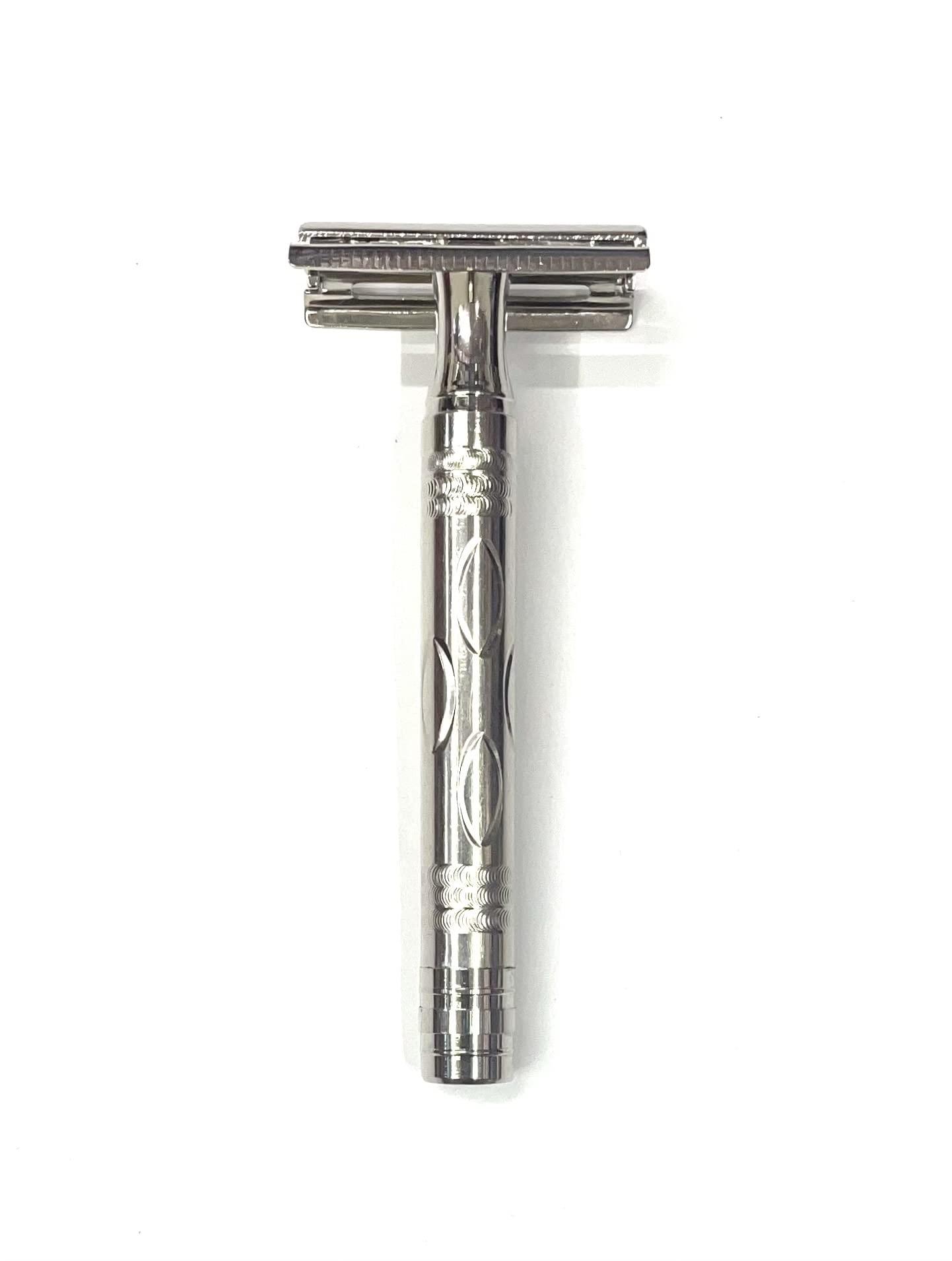 Ashoka Ashoka Men Double Edge Brass Safety Razor (Silver) - A558