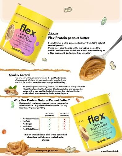 Flex Protein Flex Protein Smooth Peanut Butter Natural with No Added Salt, Sugar Or Oils (1 kg)