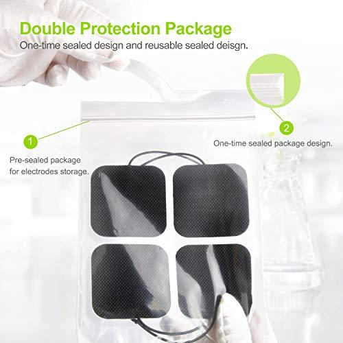 AUVON AUVON TENS Unit Pads 2X2 20 Pcs, 3rd Gen Latex-Free Replacement Pads Electrode Patches with Upgraded Self-Stick Performance and Non-Irritating Design for Electrotherapy (Black)