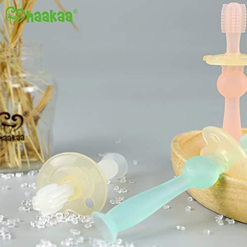 haakaa haakaa 360ø Silicone Baby Toothbrush Teether with Suction Base Infant Toothbrush Training Massage.