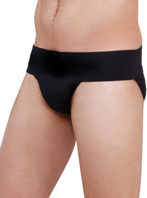 IGR IGR Cotton Scrotal Support Athletic Neo Stretchable Supporter Back Covered Cup Pocket Workout Sports Quick Dry Moisture Wicking Underwear,Black, Black-1 Pcs (Small)