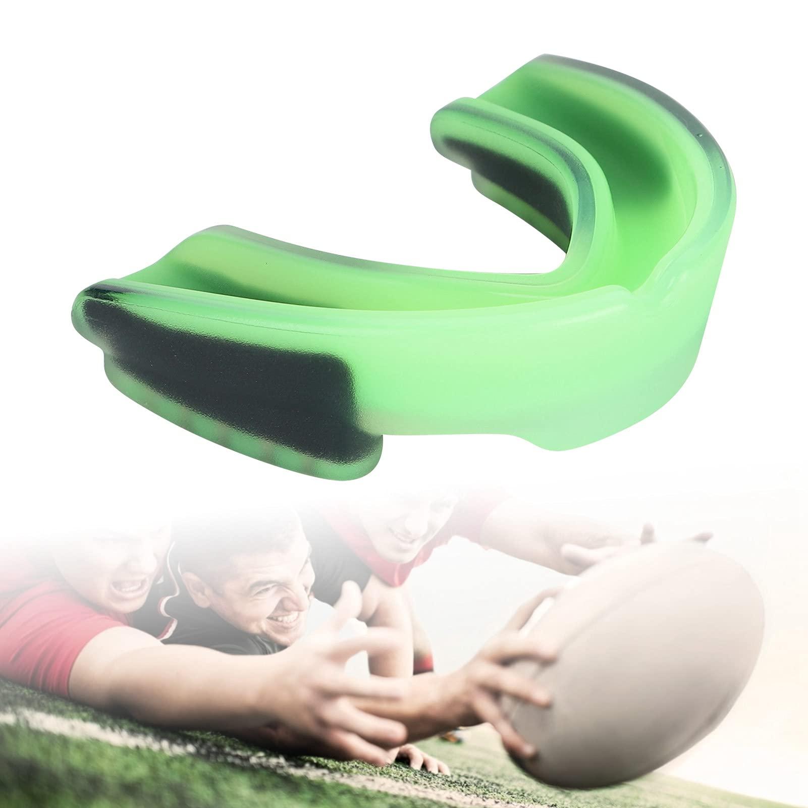CUYT Flavored Mouth Guard, Protect Cheeks Mouth Guard for Lacrosse for Boxing for Basketball for Hockey(Green black)