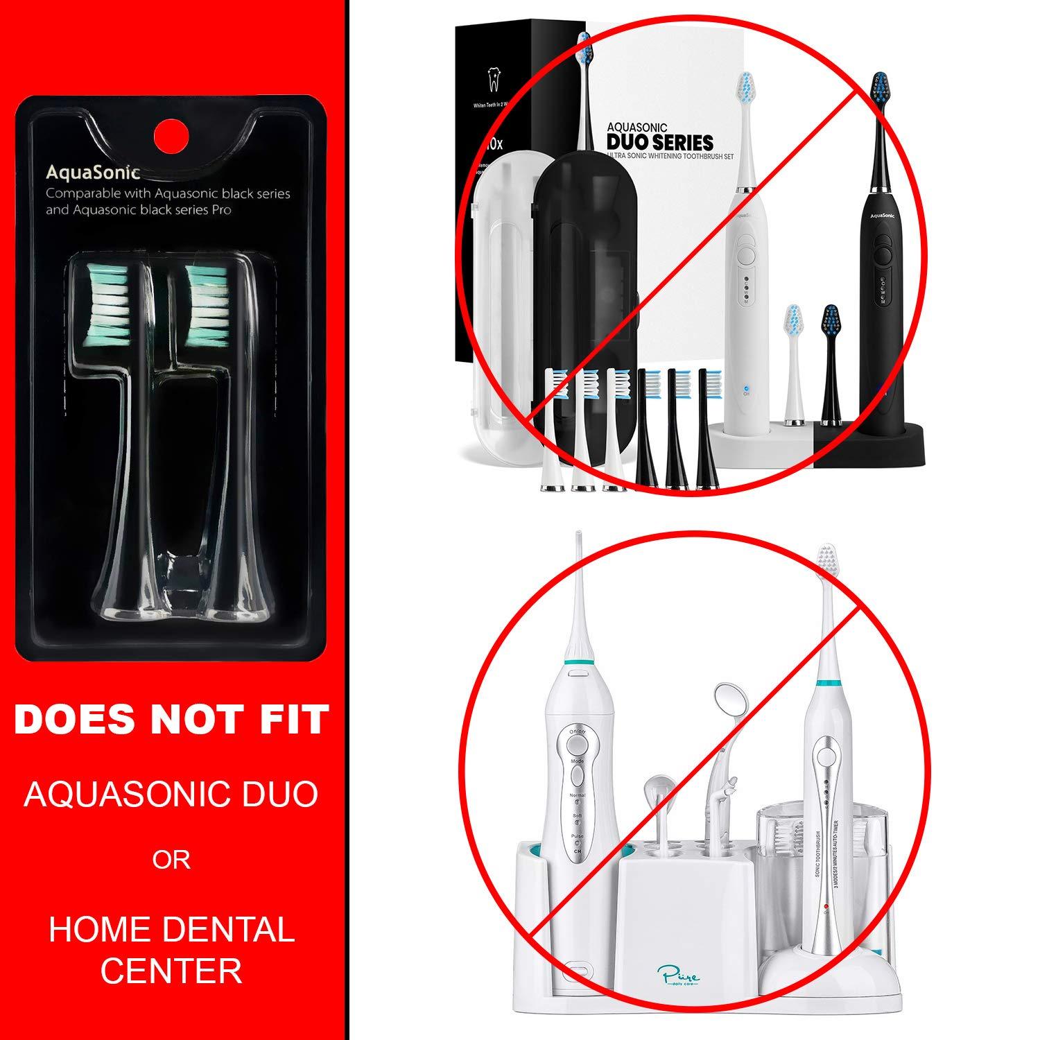 Aquasonic AquaSonic Black Series Replacement Brush Heads 2-Pack - Electric Toothbrush Replacement Brush Heads
