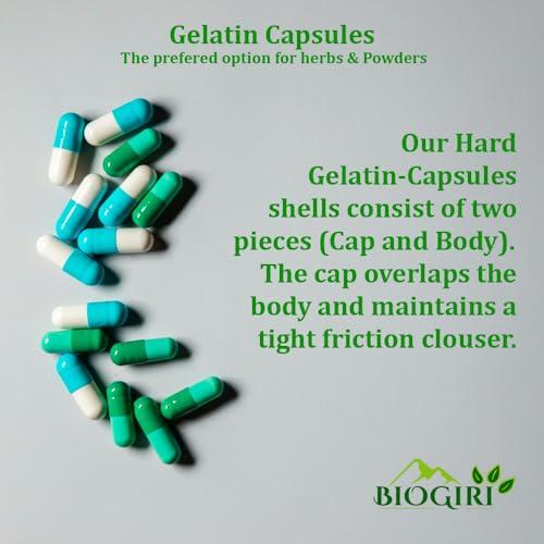 biogiri Biogiri Lifecare International - Premium Size 0 Black Black Empty Gelatin Capsule Shell - Gluten Free | Powder Filling (Pack of 1000) | 500mg