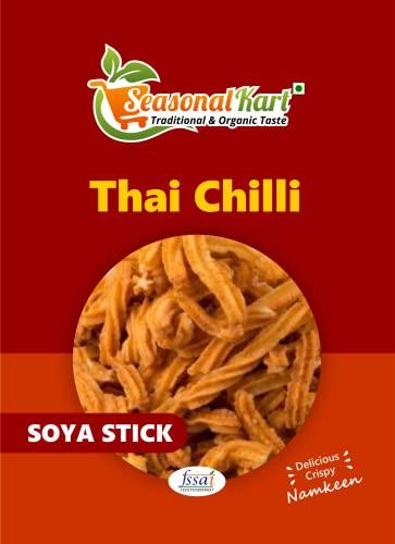 Seasonal Kart Seasonal Kart Thai Chilli Soya StickSoya Stick Namkeen Thai Chilli Soya Stick Masala Flavour| Snacks Soya Sticks Thai Chilli Soya Stick Flavour (400 Grams)
