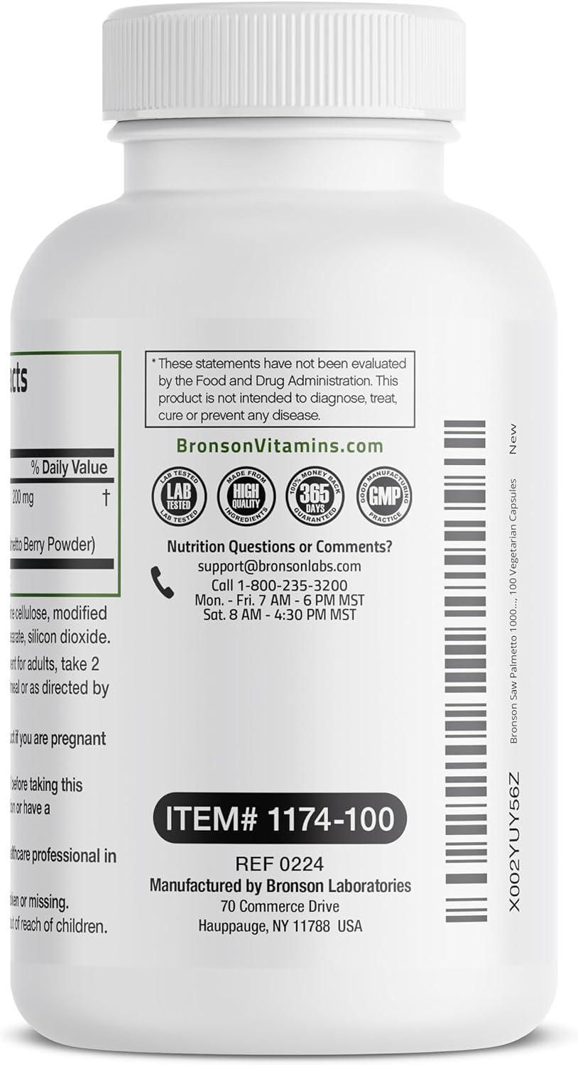 ATHINIKA NUTRITION Saw Palmetto 1000 MG per Serving Extra Strength Supports Healthy Prostate Function & Urinary Health Support - Non GMO, 100 Vegetarian Capsules