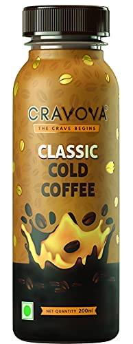CRAVOVA - THE CRAVE BEGINS Cravova | Hazelnut Cold Coffee (Pack of 4) Classic Cold Coffee (Pack of 4) | Medium Roast | Ready-to-Drink | 200ml Each | Assorted pack | Combo of 8