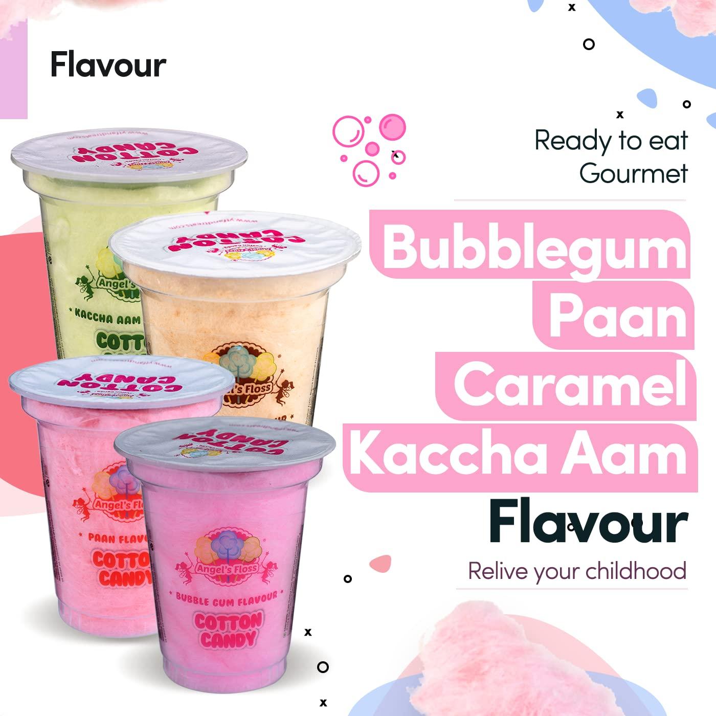 Angels Floss Angels Floss - Cotton Candy's - 12 gms Each - Pack of 12 (6 Bubble Gum + 2 Kaccha Aam + 2 Caramel + 2 Paan)