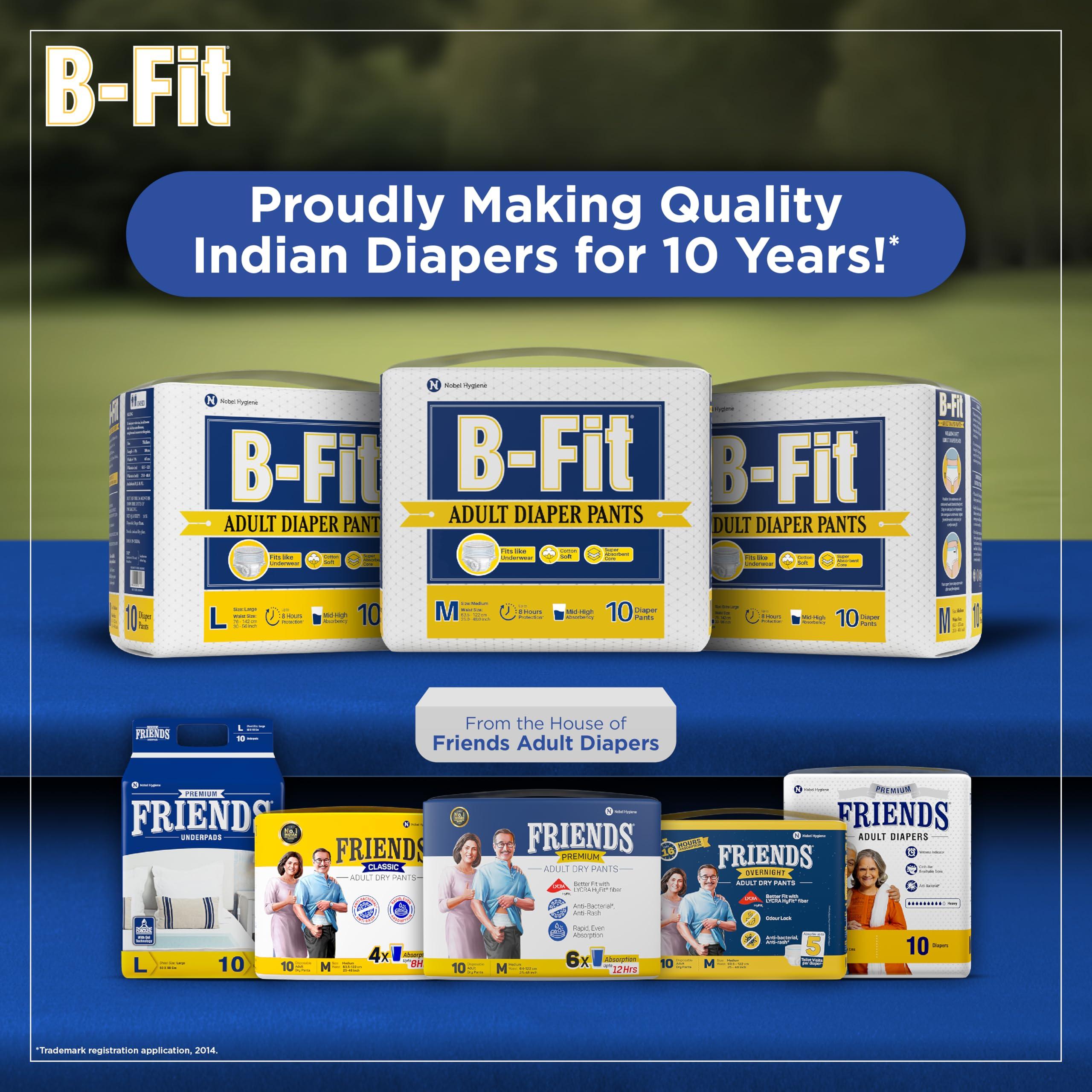 B-FIT B-FIT Adult Diapers Pant Style (Large) 80 Count, Unisex, Leakproof, Elastic Waist, Wetness Indicator, Waist Size 30-56 Inch ; 76-142 cm