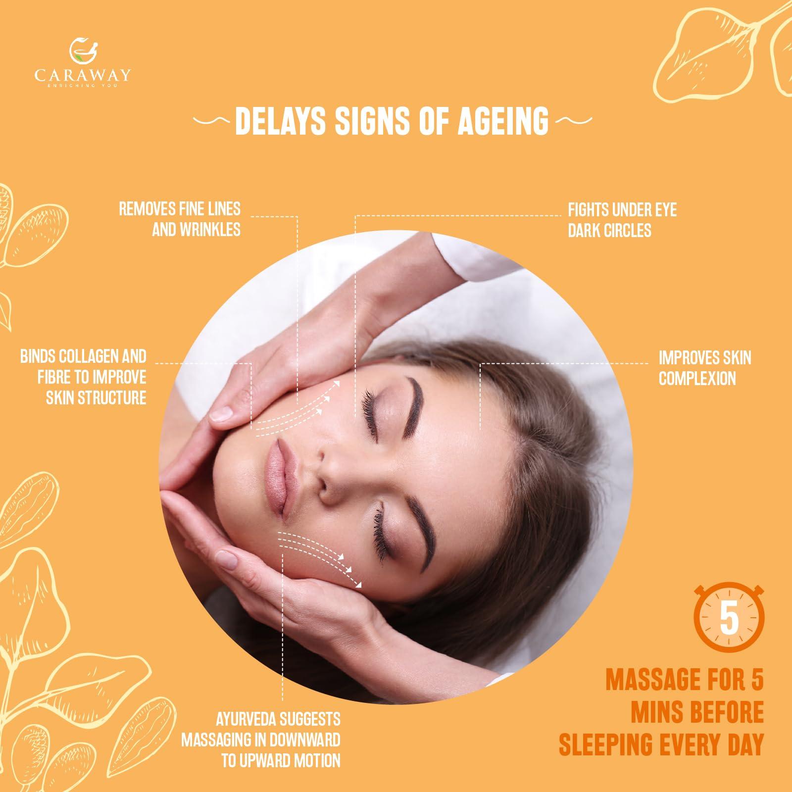 CARAWAY CARAWAY Certified Organic Almond Oil for Face - Cold Pressed Badam Rogan Oil for Baby Massage and Hair Care - Edible Grade - 16 oz / 475 ml