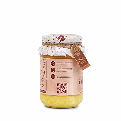 Indicow Indicow Foods Vedic Bilona A2 Cow Ghee | (Kankrej Cow A2 Vedic Bilona Ghee 500 ML) | Grass Fed, Hand Churned, 100% Pure and Preservative Free