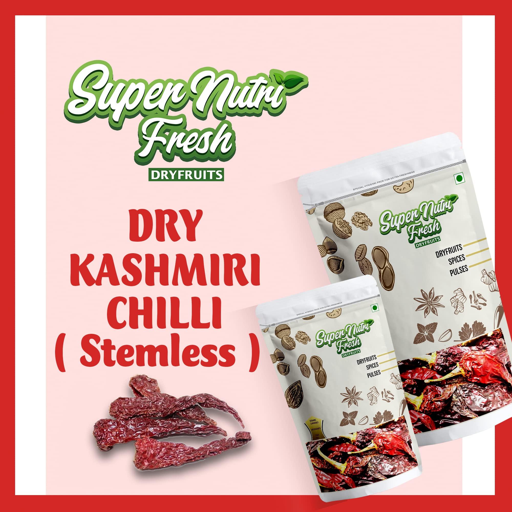 Super Nutri Fresh Super Nutri Fresh Dry Kashmiri Chilli Whole (Stemless ) 200gm