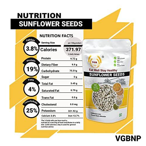 VGBNP VGBNP 100% Natural & Original Sunflower seeds (surajmukhi beej) Pure Unroasted surajmukhi seeds, (heliopsis seeds/semechki seeds/suryakanthi ke bij) Healty & immunity builder Sun flower seeds- 500g