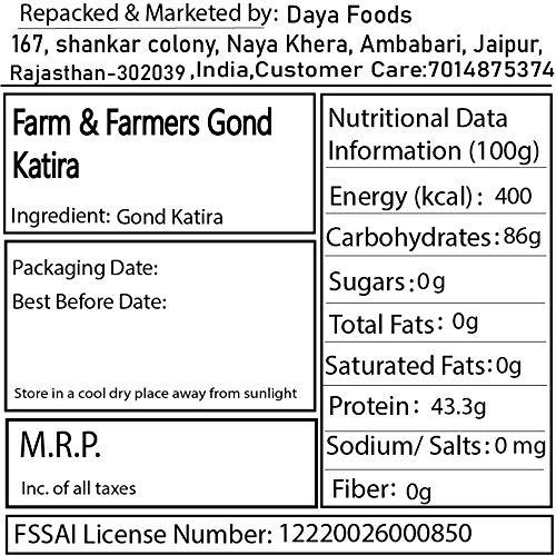 Farm & Farmers Farm & Farmers Gond Katira Tragacanth Gum, 400 gm