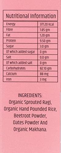 Daily NUM NUM Daily NUM NUM Organic Sprouted Ragi Beetroot Porridge | No Salt, No Sugar Ragi Cereals | Sprouted Healthy Beetroot Baby food cereal | No Milk Powder | 200g pack