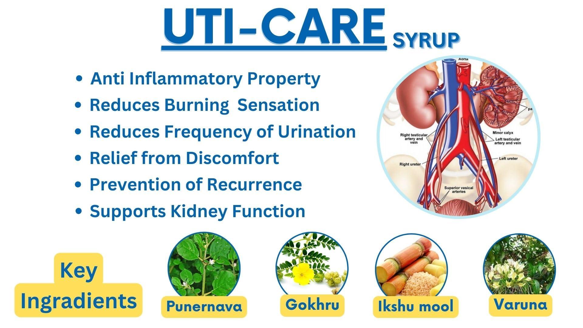 ALPHA LIFE CARE ALPHA LIFE CARE UTI-CARE An Ayurvedic 200ml Syrup For Urinary Track Infection(UTI), Support Kidney Health,Relief from Burning Sensation,Detoxifying Supplement with Punernava, Gokhru & Daruharidra (Pack of 6)