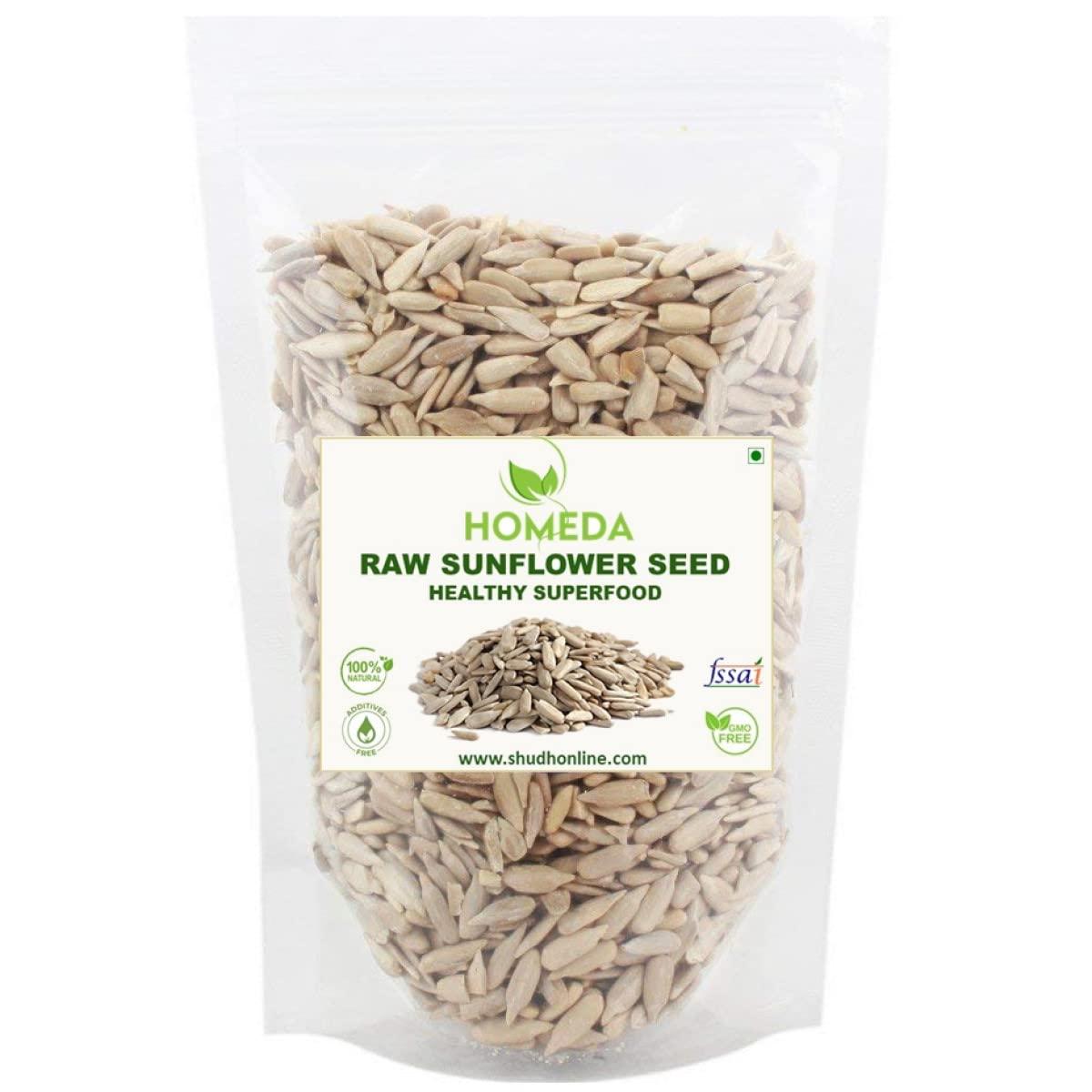 Homeda Homeda Raw Sunflower Seeds for Eating Organic (1 Kg - 1000 Grams), Unsalted Sunflowrr, Sun Flowers | Diet Food | Healthy Snack