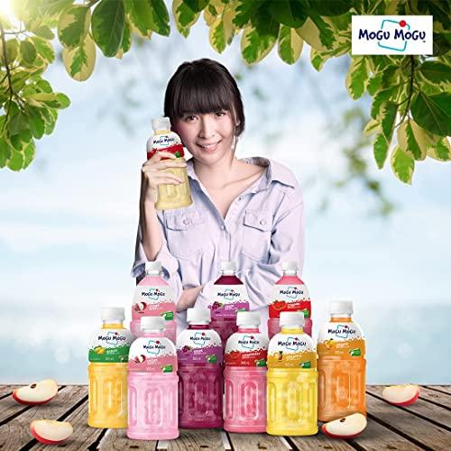 Mogu Mogu Mogu Mogu Apple Juice with 25% NATA De Coco | Energy Booster Drink | Full of Fruit Fibres | No Added Preservatives and Colours -300ml (Pack of 6)