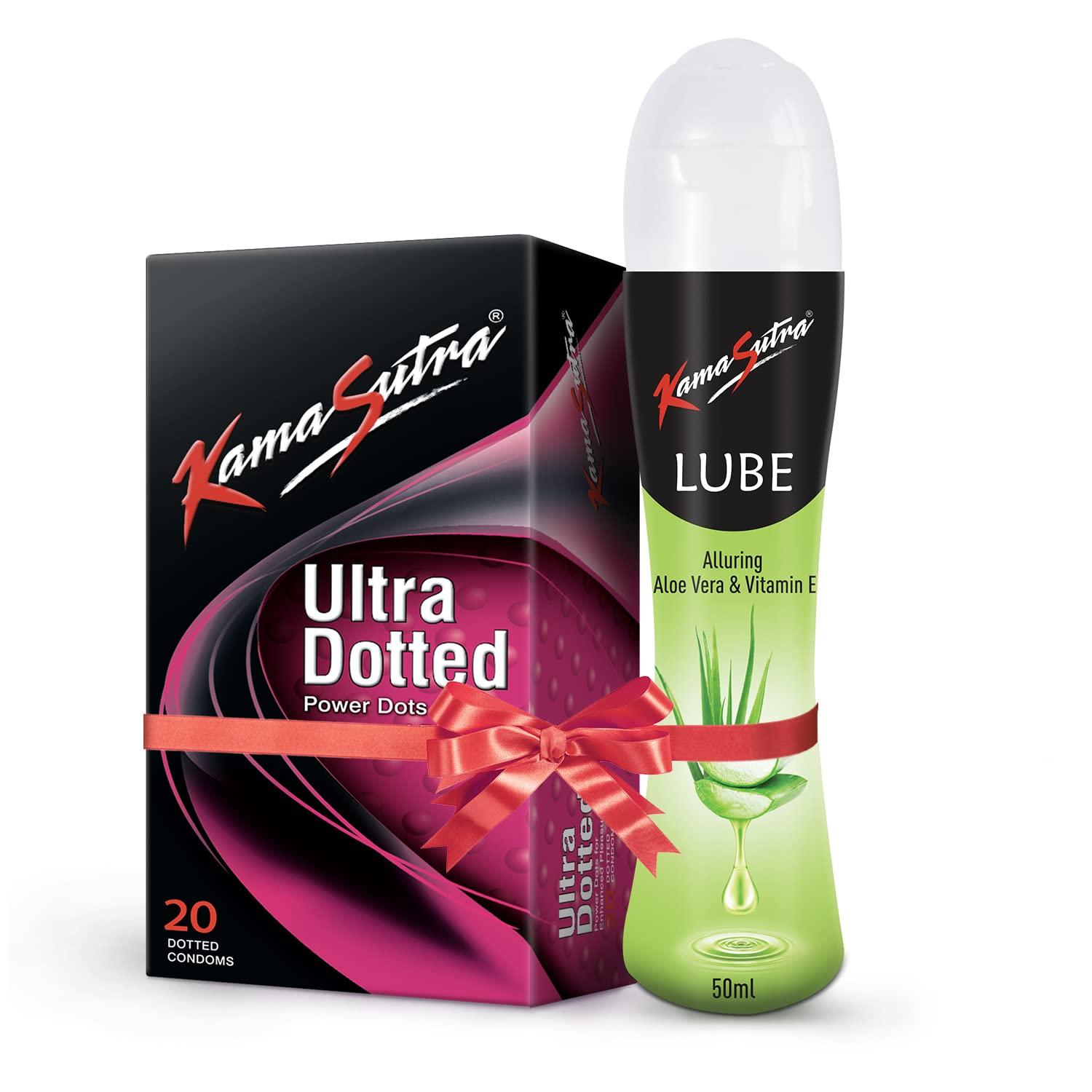 KamaSutra KamaSutra Ultradotted Condoms for men Count 20 with Aloe Vera Lube Water Lubricant 50ml
