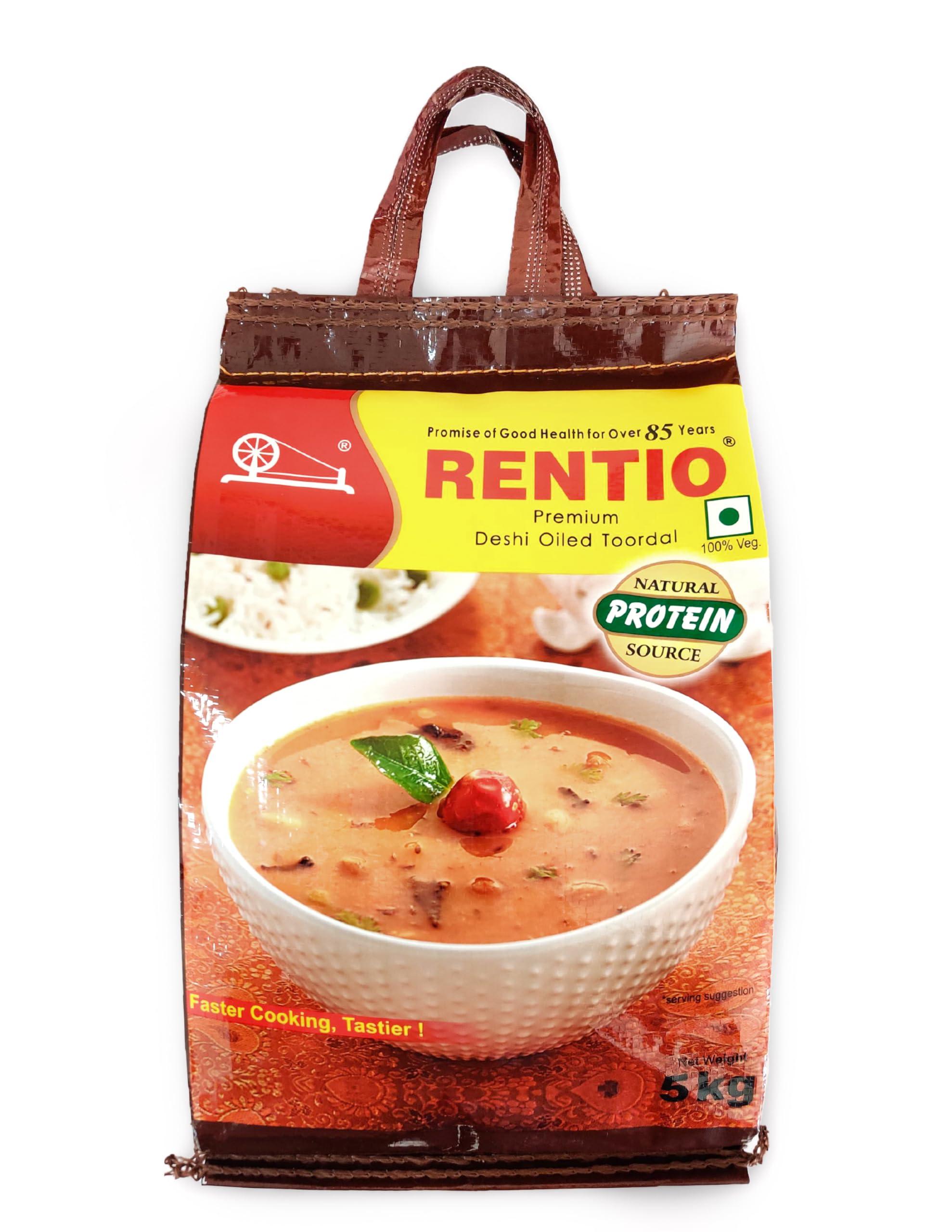 RENTIO Rentio Premium Desi Toor Dal | Oiled Toor Dal | Arhar Dal 2kg Pantry | Oily Toor Dal