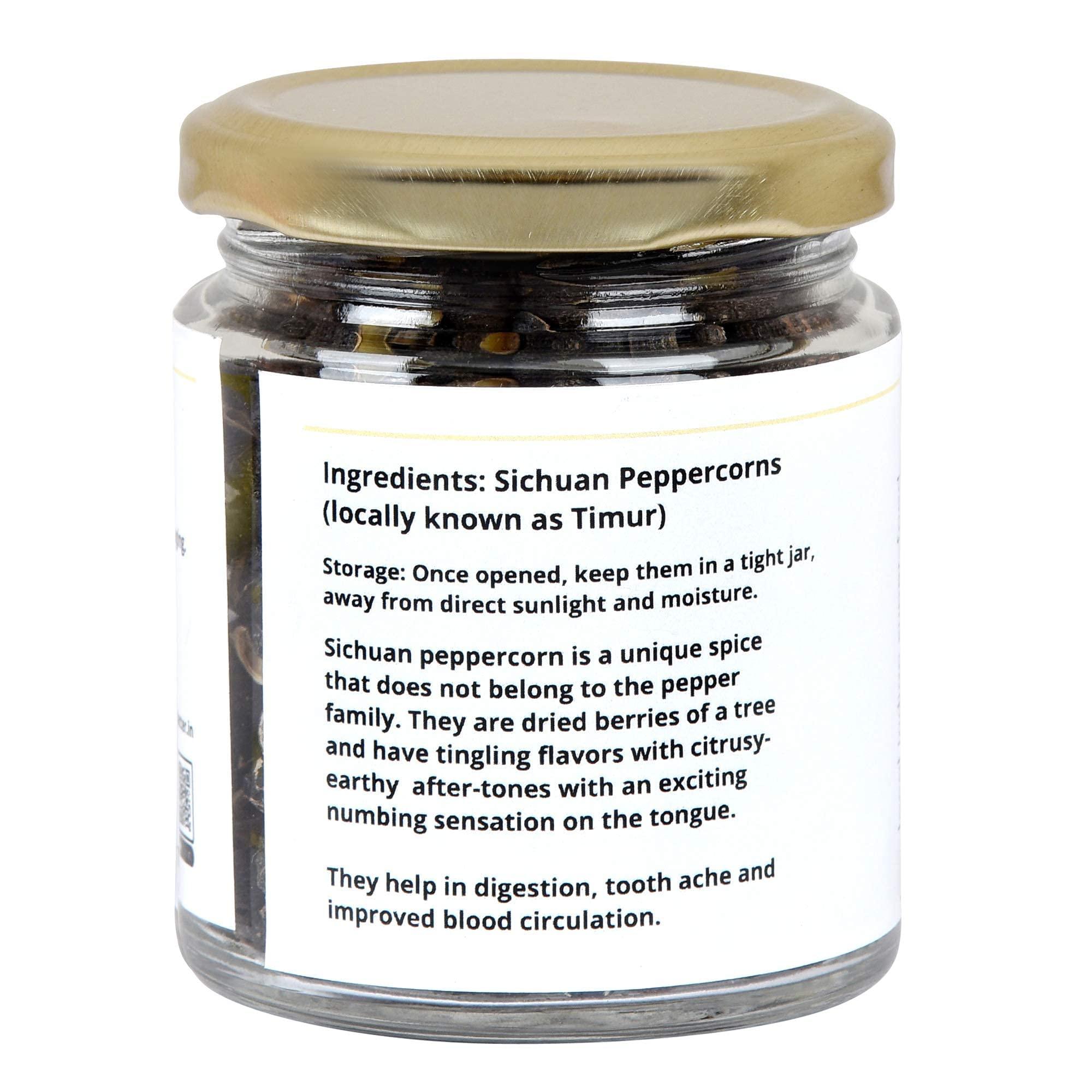 Homegrown Platter Homegrown Platter Organic Sichuan Peppercorn, Schezuan Peppercorns, Timur, Unique Citrusy-Spicy, 100% Natural Indian Variety, Chilli Oil & Chinese Five Spice Mix - 70g