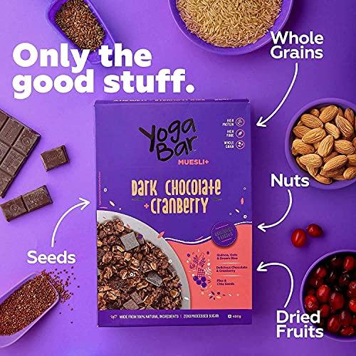 Yogabar Yogabar Dark Chocolate Peanut Butter and Muesli Combo | Dark Chocolate Peanut Butter - (400gm ) | Dark Chocolate Muesli - ( 700gm )