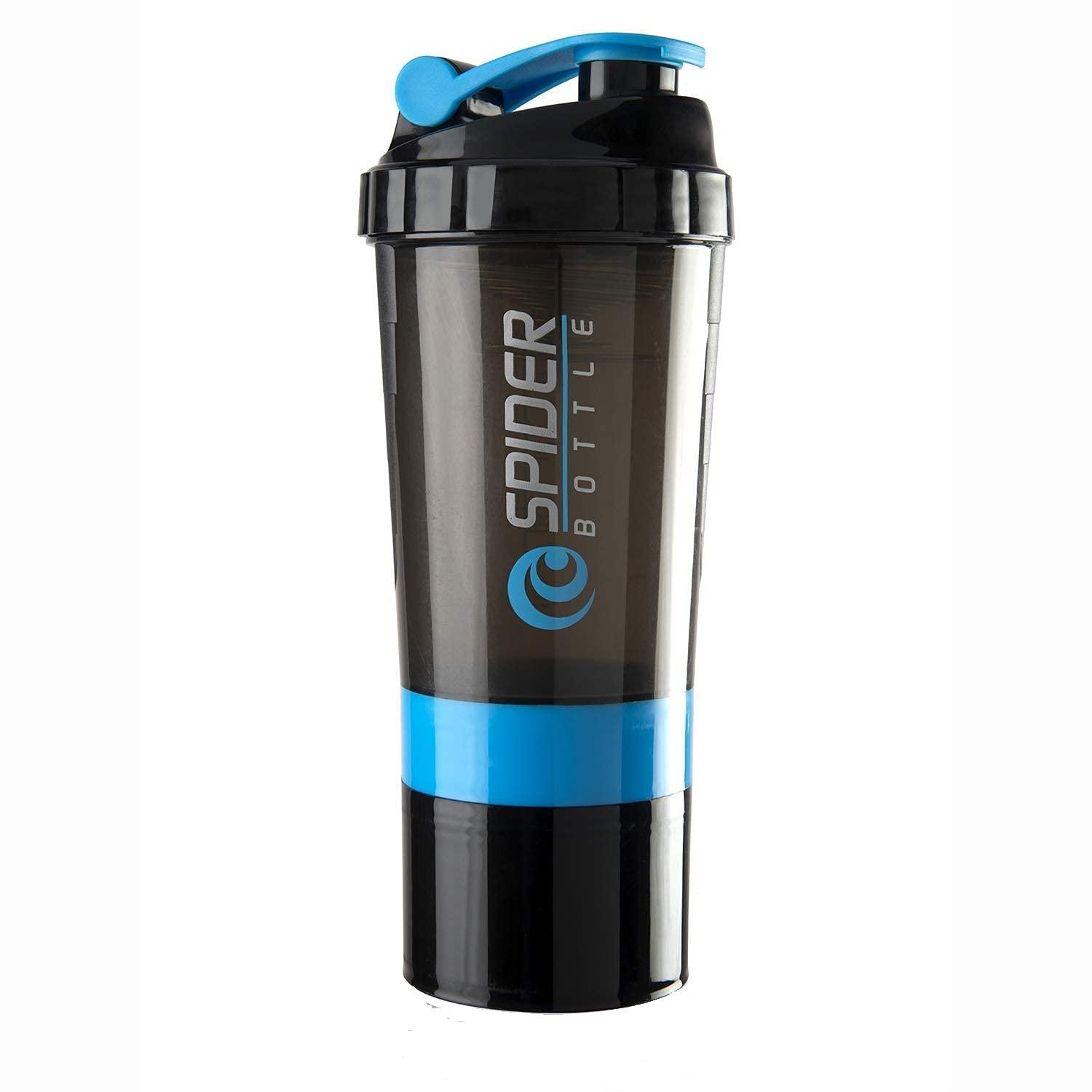 AV Brands AV Brands Spider Protein Shaker Bottle | Gym | Water Bottle with 2 Storage Compartment | BPA Free| 500ml (Blue)