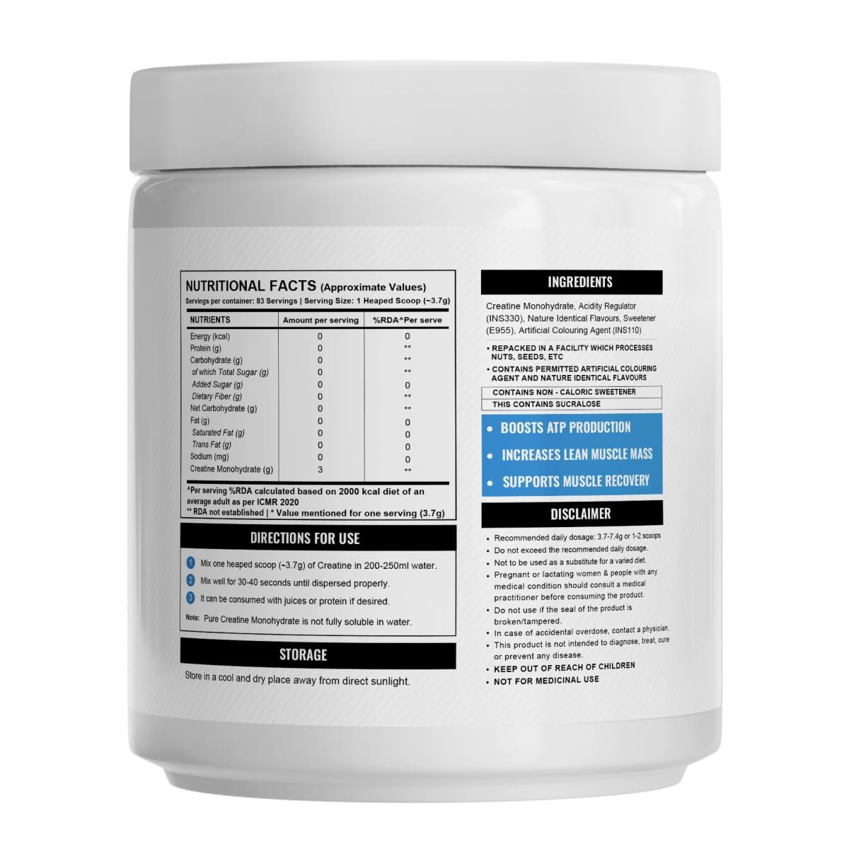 Wellcore Wellcore - Pure Micronised Creatine Monohydrate (Tropical Tango, 2X83 Servings)|Rapid Absorption|Enhanced Muscle strength & Power, Powder, 2 count