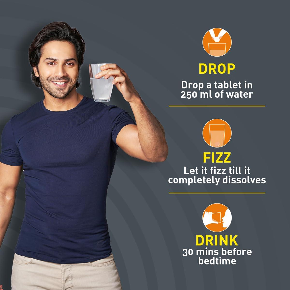 FAST&UP Fast&Up Magnesio - Restful Sleep Supplement - Magnesium & Zinc for Stress Management & Promoting Deep Sleep (60 Effervescent Tablets, Lime & Lemon Flavor)