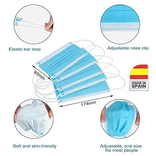 Ri RNG EKO GREEN RNG EKO GREEN Unisex 3 Ply Disposable Face Mask (Pack of 100 Pcs) with Ear Loop for Men & Women- [Non-Woven & Melt-Blown Fabric]