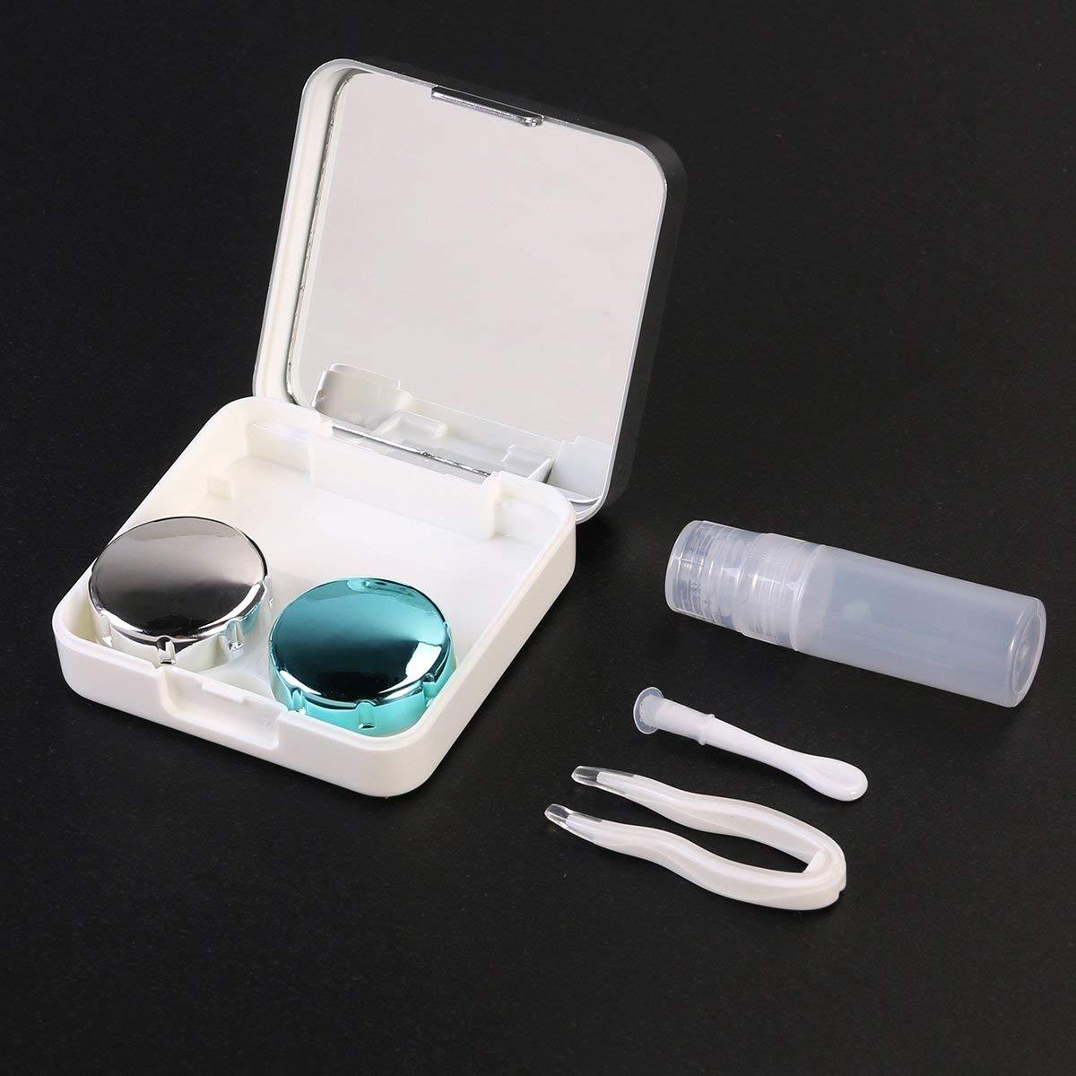 Geekmonkey Geekmonkey Eyekan Travel Contact Lens Case Box with Mirror (Silver)