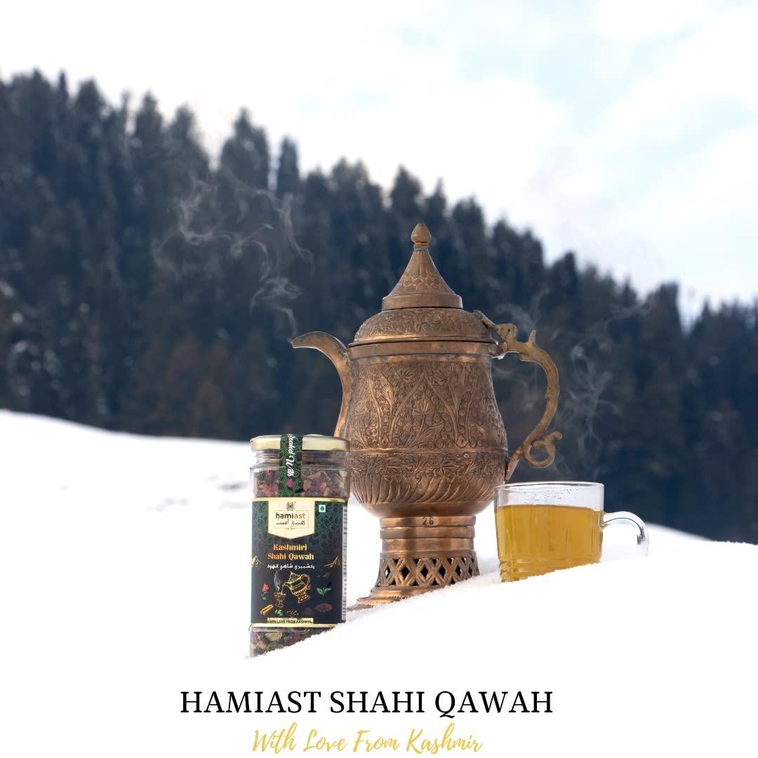 Hamiast Hamiast Kashmiri Shahi Qawah (Kahwa) Without Sugar 100g, Kashmir White Honey 125g Combo.
