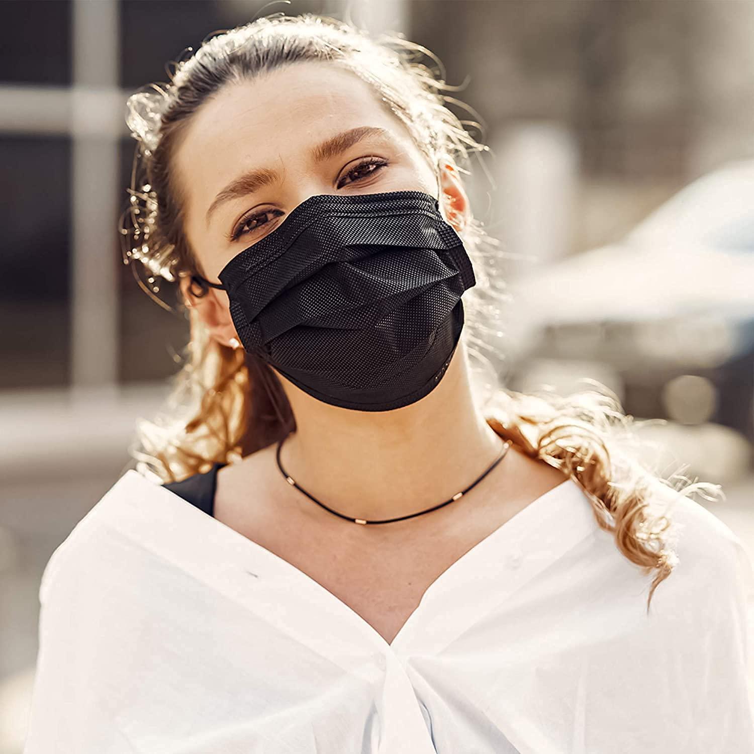 Skarink Skarink 3 Ply Disposable Surgical Face Mask Protective layer For Men And Women | Use and Throw Face Masks (50 Black)