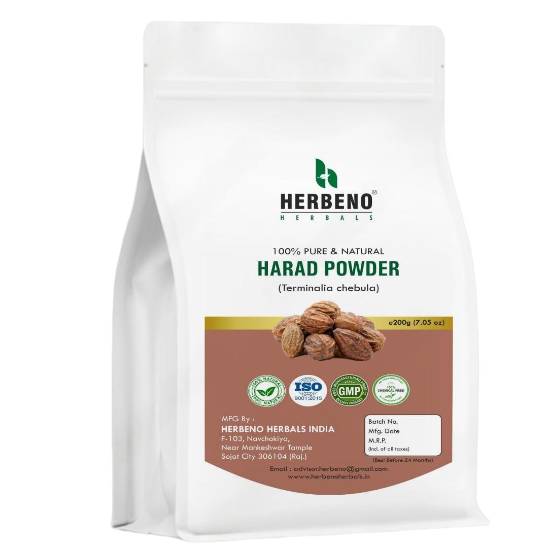 HERBENO HERBENO Harad/Haritaki Powder For Dark Circles, Face, Skin And Healthy Digestion - 200 Gram