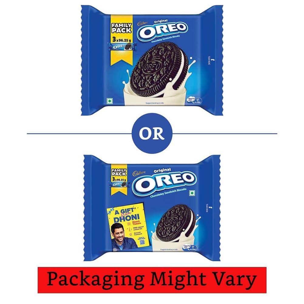 Oreo Oreo Cadbury Vanilla Flavour Crme Sandwich Biscuit, Pack Of 4 X 288.75 Gram Family Pack