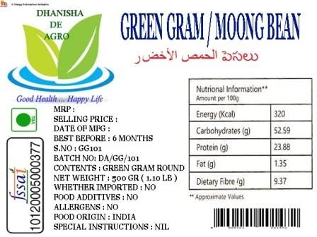 Generic ORGANIC GREEN GRAM, MOON BEANS, PESALU,