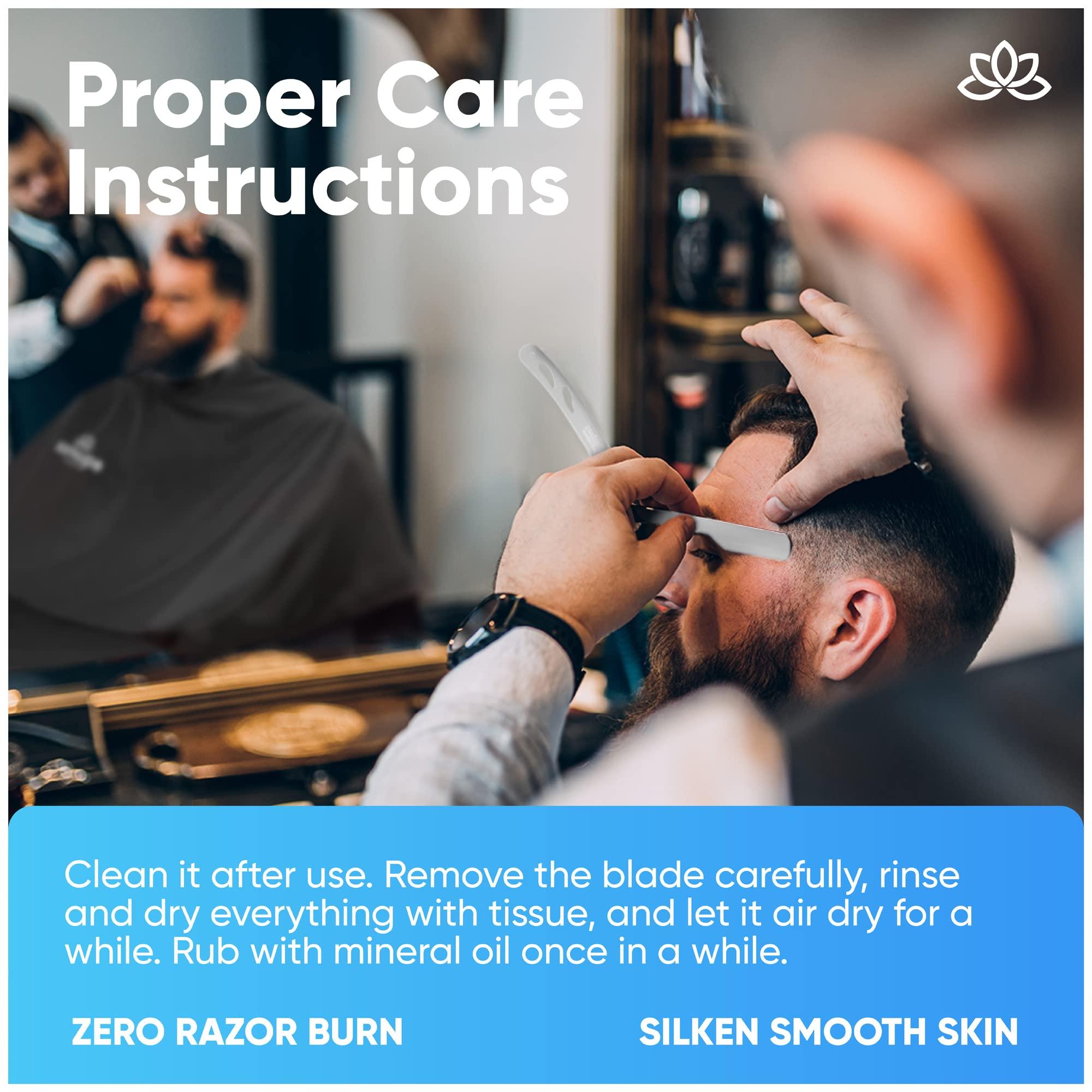 Equinox International Equinox Professional Steel Straight Edge Razor with 100 Single Edge Derby Premium Blades by Equinox International - Great for Barbers, Salons, and Hair Enthusiasts