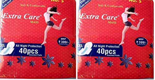 Zuvairiya Zuvairiya Extra Care Maxi Sanitary Pads Day Night protection 320 MM XXL Wings (80 Pads)
