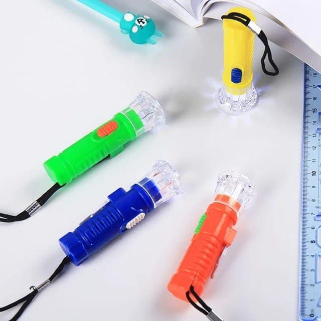 Generic Small Plastic Tourch Light Toy with Lanyard for Kids | Boys & Girls Best Birthday Return Gifts | Pack of 4