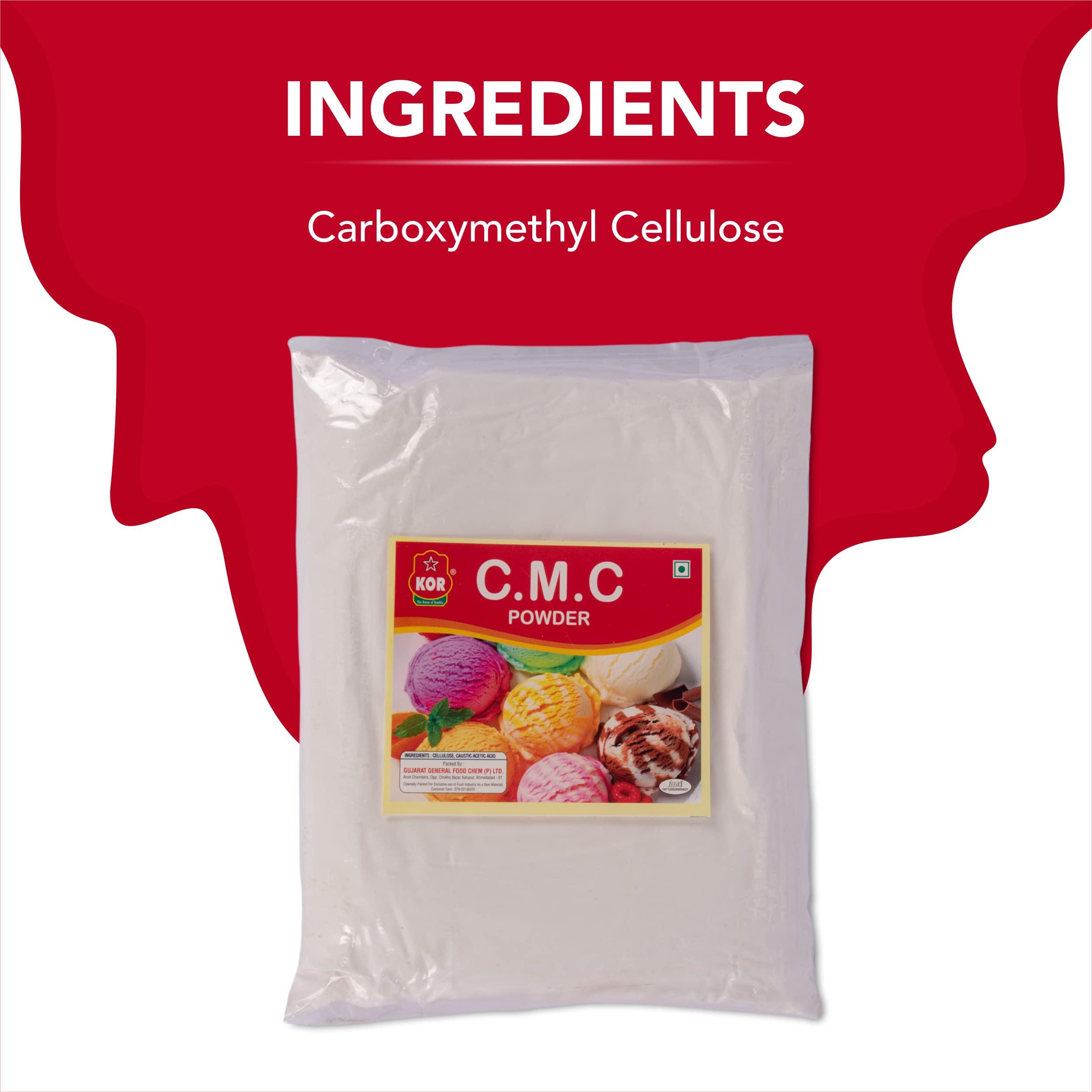 KOR KOR Combo Of GMS Powder, 800G (Glycerol Monostearate) + CMC Powder,800G (Carboxymethyl Cellulose) Pack Of 2 / Making for Soft, Smooth and Creamy, Instant Cake Premixes and Ice Creams