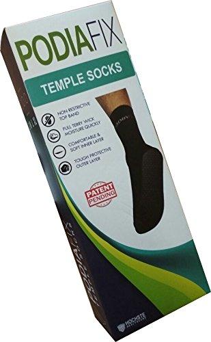 Podiafix PodiaFix Protective Diabetic Temple Socks For Men & Women/Diabetic & Arthritis Socks/Anti-Microbial and Anti-Odour Socks Ultra-Soft Cushioned Sole/Prevents Injuries & Blisters(Unisex)(Black,M)